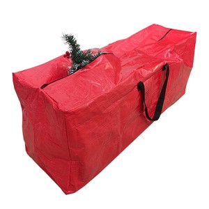 Large Capacity Waterproof PE Woven Plastic Rectangular Christmas Tree Storage Bag Festival Gift Bedding Storage Solution