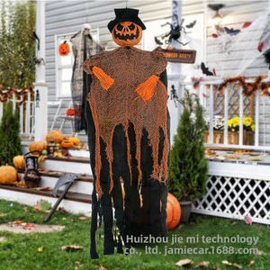 For Halloween Plastic Pumpkin Skeleton Ghost Props Set Color-Changing Lights Bendable Joints for Haunted House Escape Room