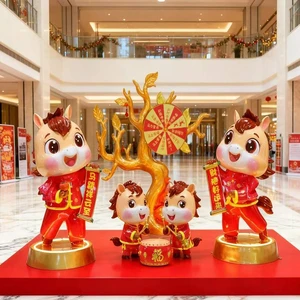 Chinese New Year Decoration Year of Horse Theme Decorations Horse Sculpture for Shopping Center