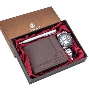 3pcs Boutique Men's Birthday Gift Set | Father's Day Wallet /Watch/ Pen Gift Set
