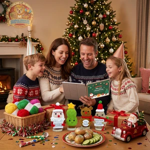Hot Selling Teen Christmas Potatoes Positive Energy Hook Weaving Snowman Elk Doll Finished Yarn Santa Claus