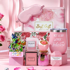 Luxury Mothers Day Gift Box Bath Salt Scented Candle Soap Combo Spa Relaxation Present for Mother Wedding Bridesmaid Guest Favor