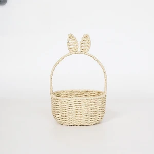 Paper String Rabbit Ears Small Oval Flower Basket For Holding Flowers And Arranging Flower Bouquets Valentine's Day Mother's Day