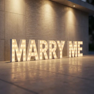 Wedding Decor 3D Marry Me LED Marquee Letters CE RoHs 4Ft Love Letters Transformer Powered Advertising Car Companies Direction