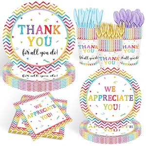 Hot Selling Thanksgiving Theme Party Disposable Paper Tableware Plates Napkins Cups Dinnerware Supplies