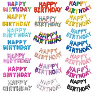 For Kids Adult Letter Balloon Foil Colorful 16 Inch Happy Birthday Balloons Set Party Decorations