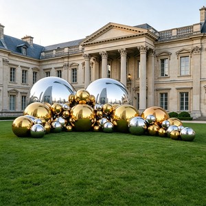 Giant Gold PVC Inflatable Metallic Ball Commercial Grade Disco Balloon For Outdoor Party Event Decoration