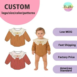 Autumn Baby Girls Clothes Thanksgiving Products Rompers with Embroidery Boutique Clothing Kids