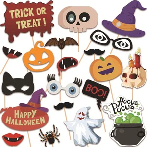 Halloween 20-Piece Photo Prop Set Decoration Ghost Festival Pumpkin Haunted House Bat Eye Mask Wholesale