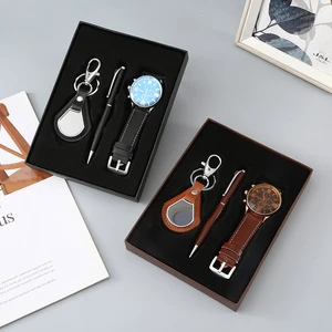 Men's Business Watch Gift Set Luxury Wristwatch Combo in Gift Box Father's Day Corporate Gift for Client Business Souvenir