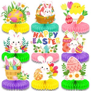 Hot-selling Easter Bunny Party Decor Honeycomb Swing Easter