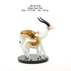 Tiny Glass World Handmade Blown High Cute Mini Glass Tiger Lion Deer Dome Toy Animal Customizable Color Chinese New Year