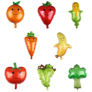 Children Birthday Party Supplies Decoration Set Summer Fruit Foil Balloon Set Outdoor Decor Event Ornament