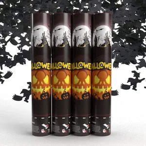 Wholesale 30cm Hand Twist Halloween Theme Confetti Cannon Poppers Witch Ghost Spider Web Shape Confetti Party Decor Supplies