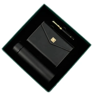 Luxury Insulated Thermos Pen Set with Leather Notebook for Corporate Mother's Day Gifts
