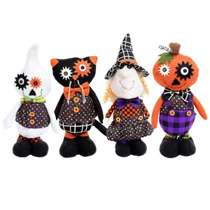 Halloween Festival Decoration Pumpkin Ghost Handmade Dolls Cheap Kids Halloween Party Witch Plush Toys