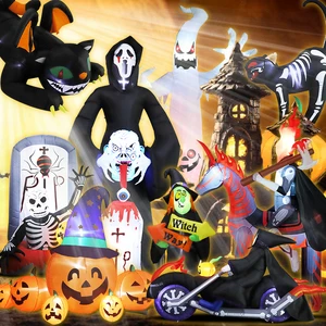 Holiday Party Halloween Inflatable Outdoor Decorations with LED Garden Ornaments Pumpkin Light Ghost Inflatable Customization