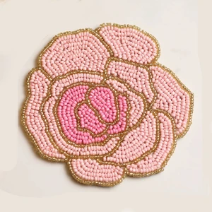 Premium Glass Beaded Coaster Elegant Design Table Decor Mat Sustainable Drink Pad for Dining Wedding Events