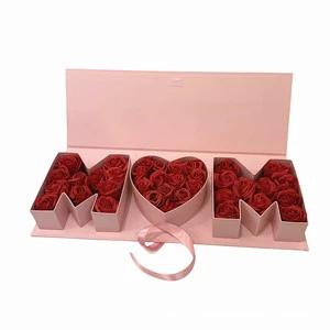 Spot Flip Cover Mother's Day M MoM Letter Combination Flower Gift Box Birthday Gift Box