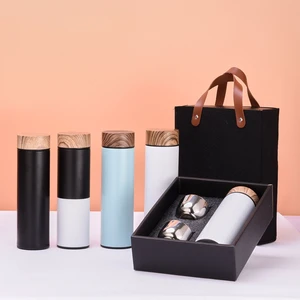 Custom Stainless Steel Insulated Bottle Gift Set With Cups Luxury Thermos Set For Corporate Gifts OEM/ODM