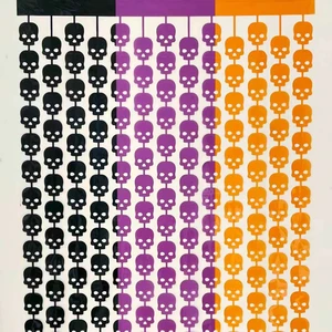 Halloween Plastic Curtains with Die Cutting Printing Terrifying Atmosphere for Party Decorations Ghosts & Skeletons Design