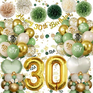Factory Custom Birthday Balloon Garland Kit - 18-60th Birthday Balloons with Number Foil & Banner for Adult Birthday Party Decor