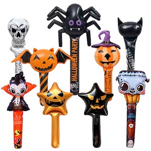 Hot-Selling Halloween Adults Pumpkin Bat Spider Handheld Stick Aluminum Foil Balloon Small Gifts