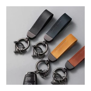 China Wholesale Sublimation Custom Engraving Logo Business Metal Leather Car Keychain