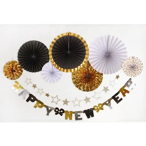 EASTTERN Custom New Year Decorating Kit Paper Fan Happy New Year Banner
