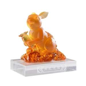 Crystal New Years Souvenir Hallway Decor High Quality Craft Rabbit Manufacturer