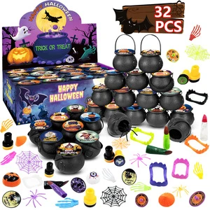 Halloween Witch Bucket Party Toy Children's Teeth Spider Stamp Ghost Hand Halloween Gift