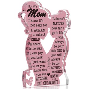 Wholesale Low MOQ 2025 Mothers Day Gift Acrylic Plaque Sign Desk Decor Gifts for Mom