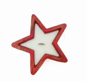 High Quality Art Star-Shaped Outdoor Scented Wooden Palm Wax Candles Private Label for Wedding and New Year Home Decoration