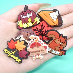 Thanksgiving Popular Products Blind Box Product Shoe Decoracion Junk Charms 2D/3D Pvc Clog Custom Shoe Charms