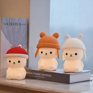 Custom Bunny Sleep Portable Cute Dim Led Mini Cartoon Color Changing Baby Animal Colorful Silicone Color Changing Night Light