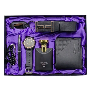 Customized logo Personal Men's Gift Set Business Wallet Watch Belt Perfume Gifts Items Valentine's Day Father's Day Gift Sets