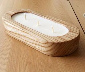 100% Best Quality Mango pine Wood Candle holder Christmas decoration farmhouse dough bowl decorative candle holder At low price