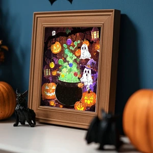 Trick Or Treat Halloween Limited Edition Manufacturer Custom Printing 300-Piece Photo Jigsaw Puzzle For Gift Kids Child