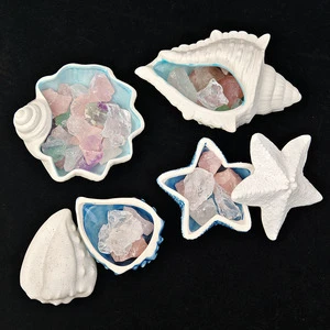Hot Sale Ocean Style Incense Diffuser with Crystal Raw Stone Ceramic Home Ornament Craft for Decoration