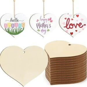 Eco-Friendly Valentine's Day Heart-Shaped Wooden Hanging Piece DIY Wedding Party Supplies & Creative Home Decoration