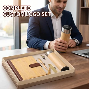 2026 New Design High Quality Stainless Steel Personalized Promotional Notebook Pen Digital Display Father Day Gift Set