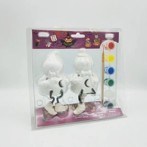 Minimalist Ceramic Home Decor Halloween Statue Light Battery Powered Novelty DIY Ghost Pumpkin Cartoon Figurines Kid Gifts Paint