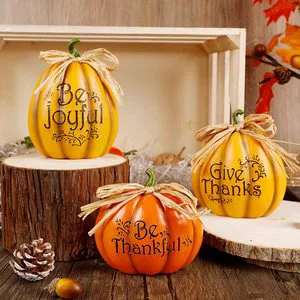 Customizable Ceramic Thanksgiving Pumpkin Set Fall Pumpkin Centerpiece for Fall Thanksgiving Harvest Home Decorations