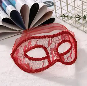 Masquerade Venetian Lace Mask For Ladies Flat Head Translucent Plastic Half Face Party Masks For Prom and Halloween Parties