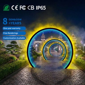 Hot Sales Halloween Christmas Wedding Outdoor Landscape 3D Arch Motif Light Water Mist Arch IP65 Rated Acrylic Material