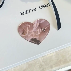 Romantic Valentine's Day Acrylic Heart Cupcake Topper for Her Him Anniversary Wedding Party Decor Supplies Decoration Set