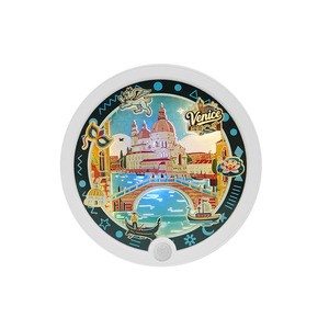 Custom Folk Art Souvenir Gift Venice the City of Water 3D Carved Paper LED Night Light Refrigerator Magnet for Decoration