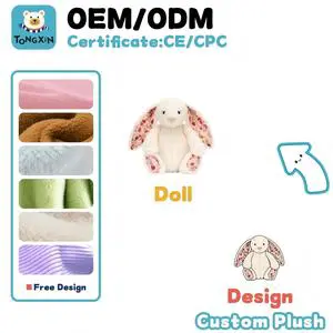Manufacturer Custom Hot Selling Easter Super Soft Rabbit Stuffed Animals Cuddly Rabbit Plush Adorable Bunny for Gift CPC CE OEM