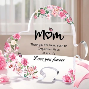 Mom's Heart-Shaped Acrylic Puzzle Souvenir Carved Birthday Gift From Daughter or Son for Mother's Day Home Decor