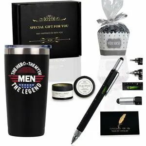 Dad Boyfriend Husband Grandpa Unique Gift Basket Box Fathers Day Ideas Anniversary 20oz Tumbler Gift Set